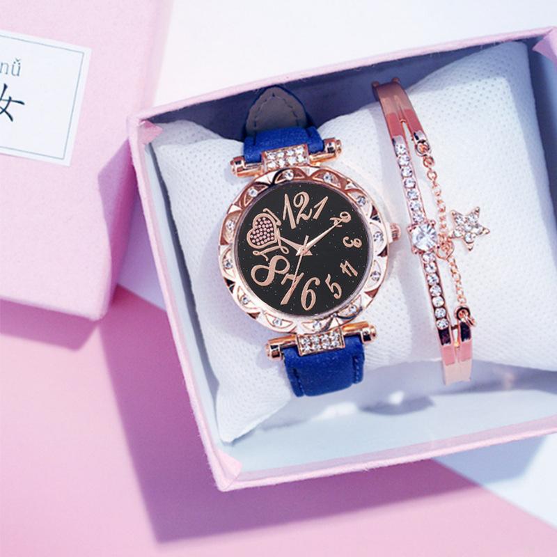 Personalized Love Digital Surface Simple Style Versatile Diamond Dial Fashion Niche Women'S Watch