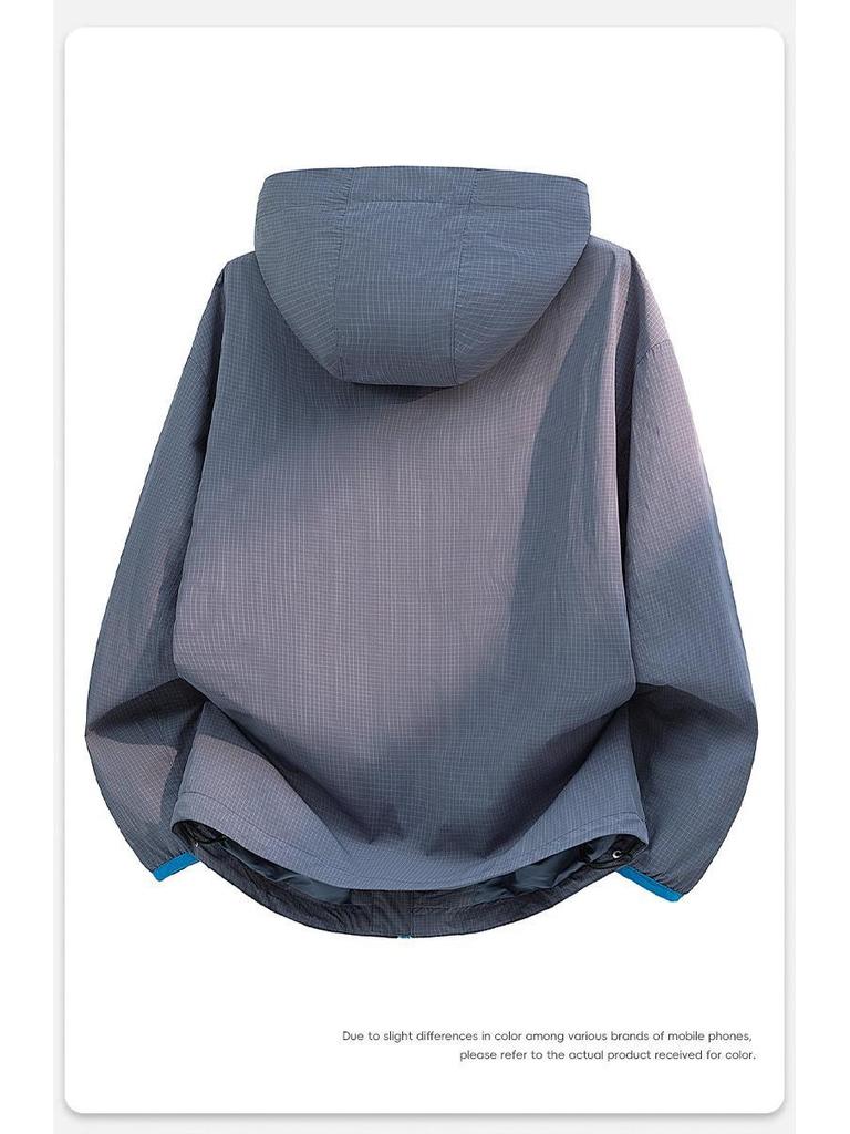 2026 Spring Men's American-Style Slimming Hooded Windbreaker Jacket - Trendy and Casual