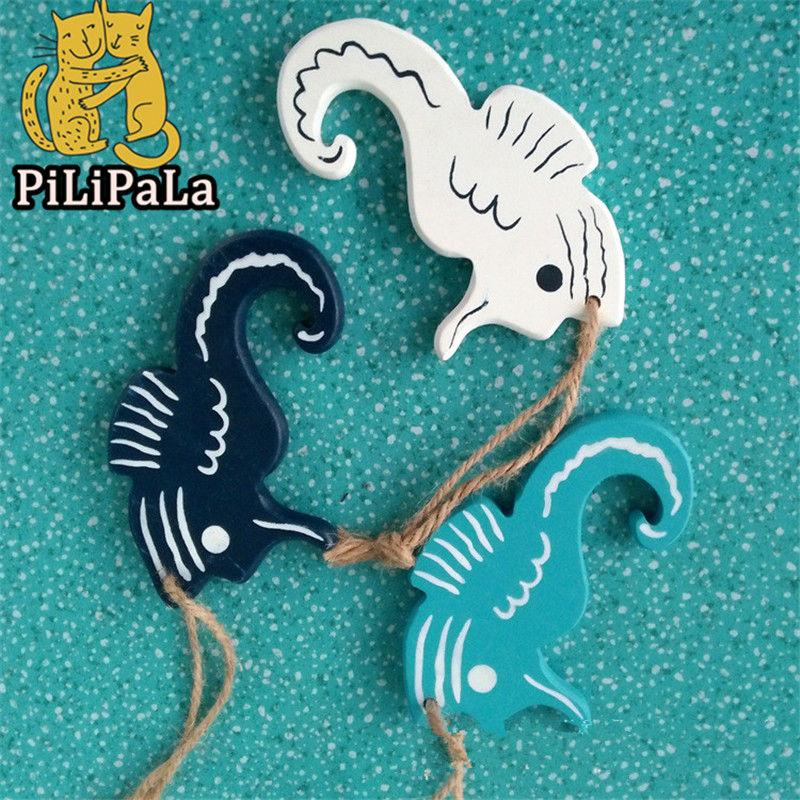Mediterranean Style Wooden Fish Star Dolphin Hanging Nautical Decor Boat Ship Beach Wall Ornament Wood Craft