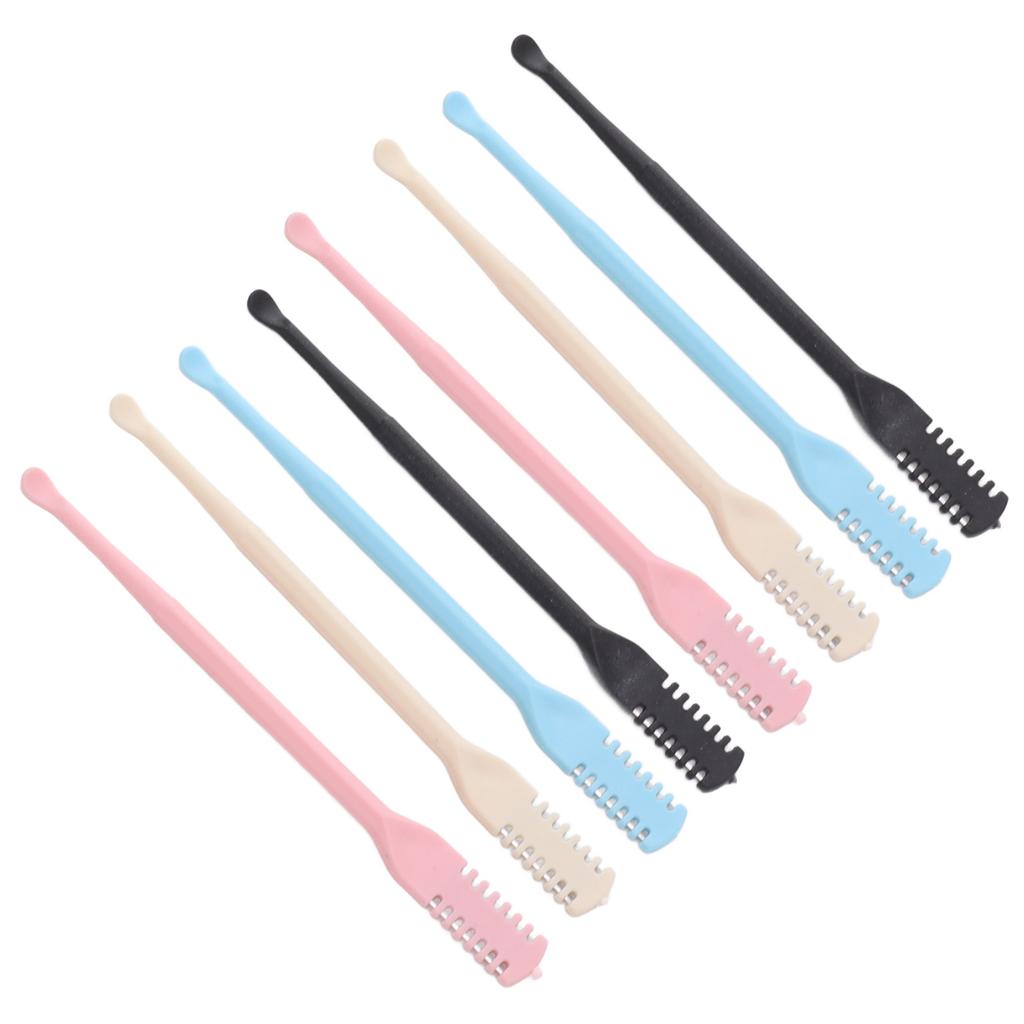 8pcs Double Headed Nose Hair Knife Ear Pick Manual Safety Nose Hair Trimmer Ear Scoop