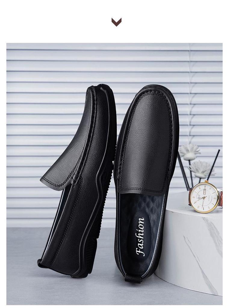 Men's Formal Leather Slip-On Loafers - New Style, Large Size, Versatile & Fashionable Dad Shoes