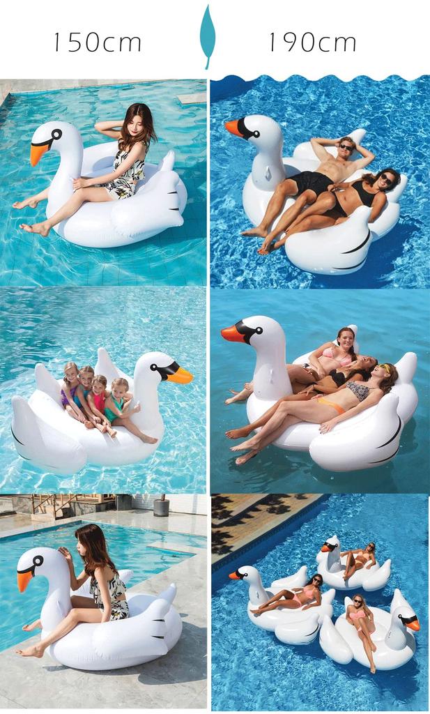 JunyueLiang Großes Schwanen-Schwimmtier, Süß und Stilvoll, für Erwachsene und Kinder, Starke Auftriebskraft, Faltbarer Schwimmring, Perfekt für Wasserspaß, Geburtstag