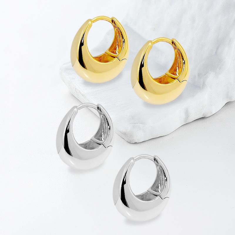 Minimalist Oval Ear Cuffs & Hoop Earrings: 2023 Trendy Niche Women's Jewelry