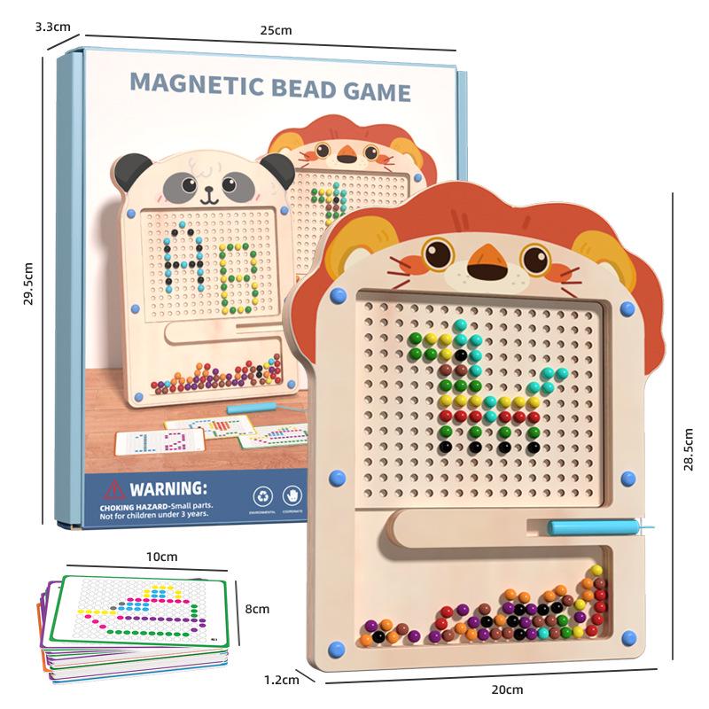 

Деревянный магнитный лабиринт с бусинами для детей - Монтессори развивающая игрушка