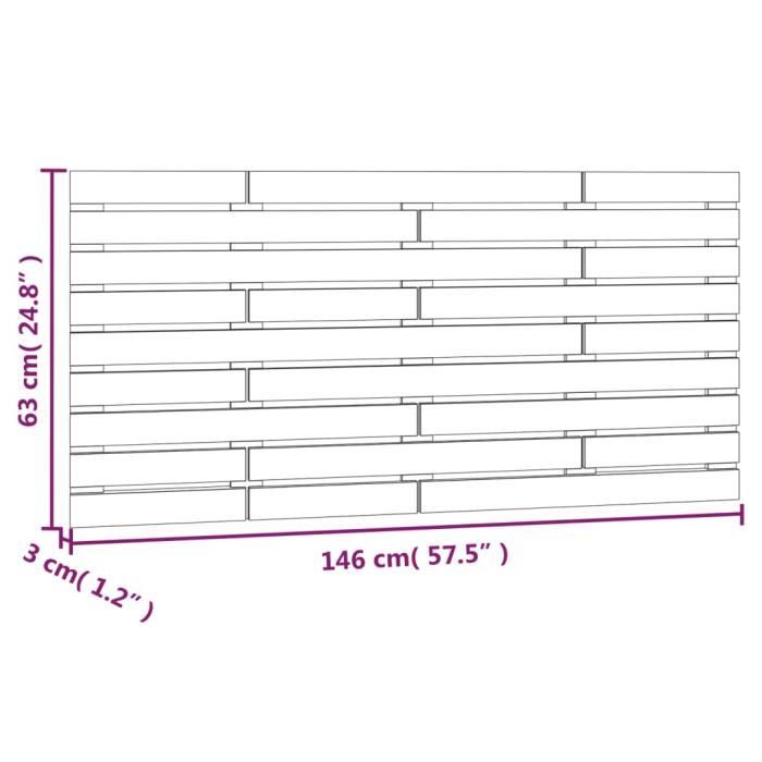 824736 vidaXL Wall-mounted Headboard Honey Brown 146x3x63 Cm Solid Pine Wood