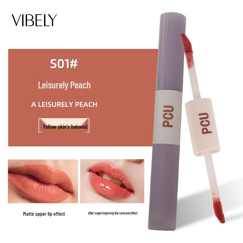 

Dual-Effect Velvet Matte Lip Glaze - Non-Stick, Long-Lasting, Double-Headed Two-Color.