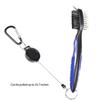 Golf Club Brush & Club Groove Cleaner Retractable Zip-line Carabiner, Lightweight, Ergonomic Design, Easily Attaches to