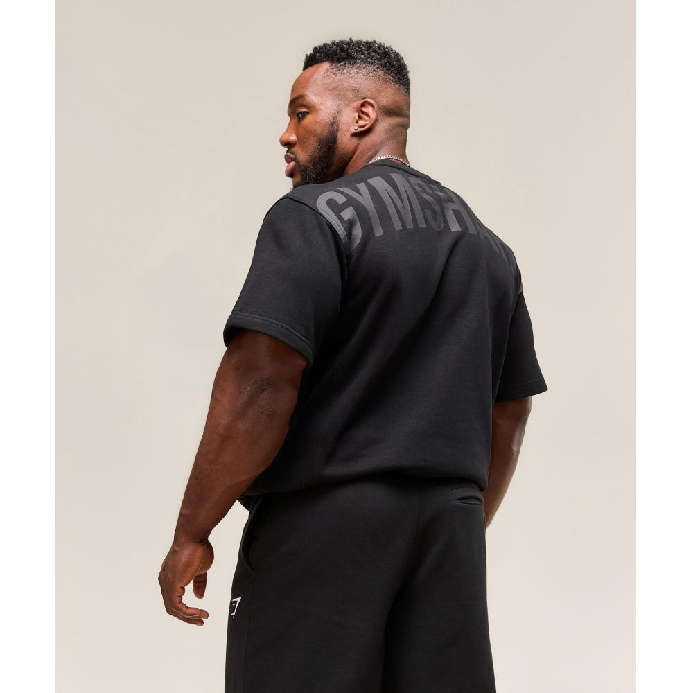 Gymshark Power Short Sleeve Crew Black A2c9i Bb2j