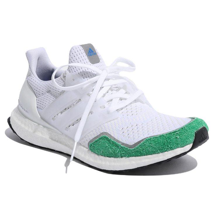 adidas Ultraboost 1.0 Fabric Cushioning Low Top Running Shoes Unisex White Green GY9134