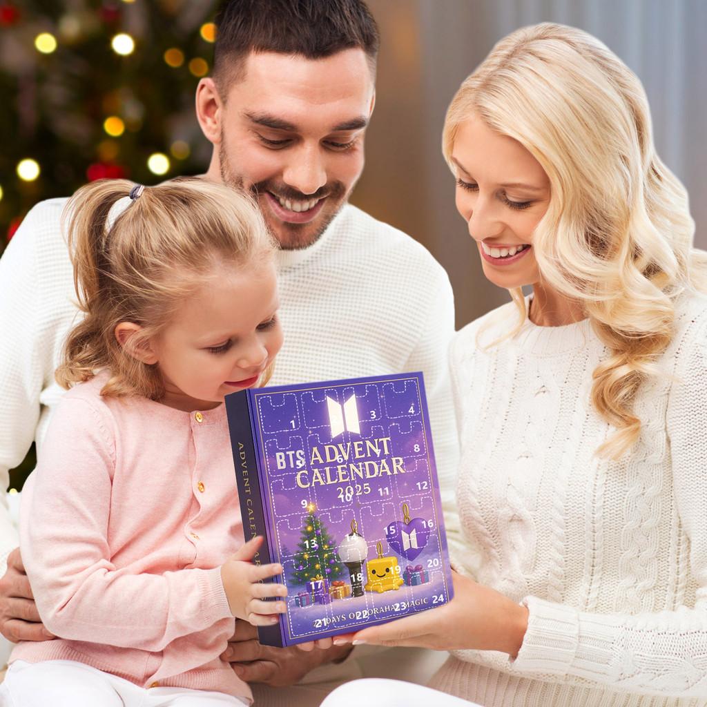 Bts Christmas Advent Calendar With Acrylic Keychain Ornaments For Holiday Gift Giving