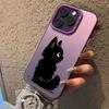 Cute little black cat for iPhone16 Pro mobile phone case Apple 15 simple wind 14 anti-drop 13/12/11 new X