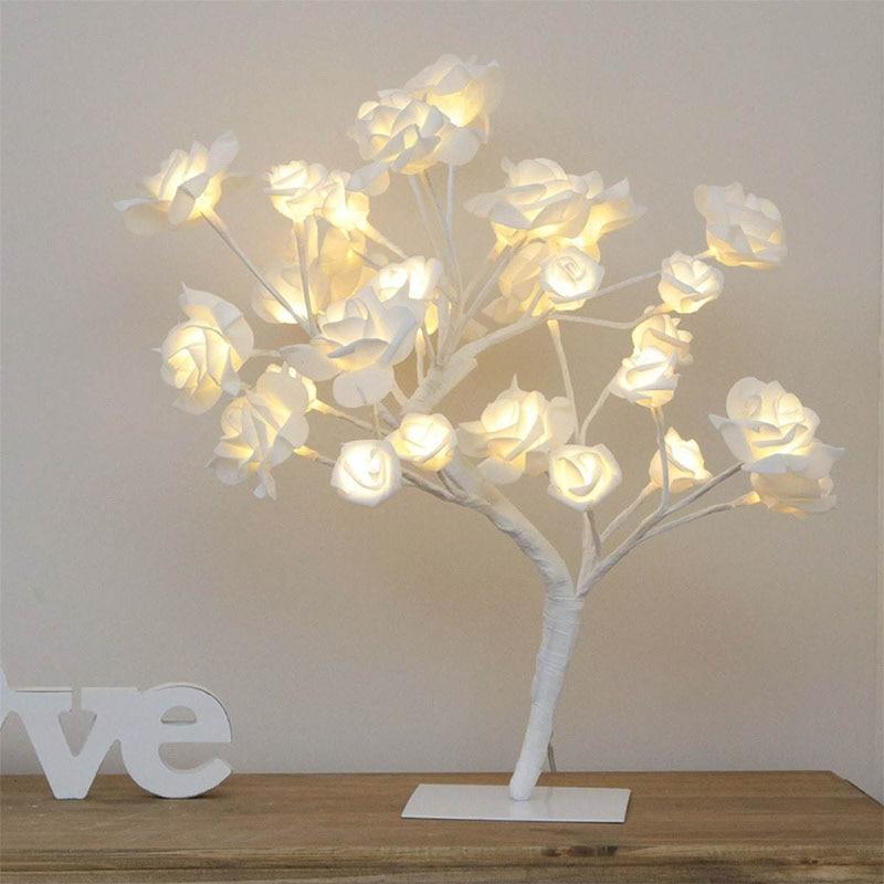 24 LED Table Lamp Cherry Blossom Style Tree Powered Tree Powered Fairy Lamp