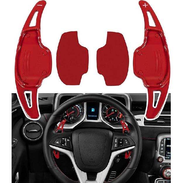 Black Aluminum Steering Paddle Shifter Extension Cover Trim Interior Accessories For Chevy Chevrolet Camaro 2012 2013 2014 2015