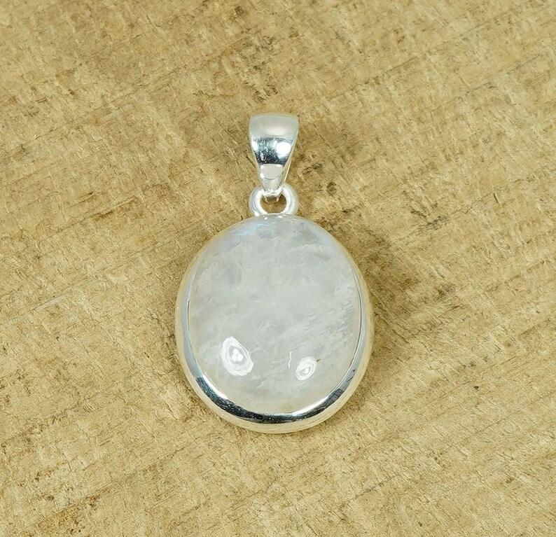 Solid 925 Sterling Silver Moonstone Gemstone Oval Pendant Handmade Jewelry Healing Pendant Statement Jewelry