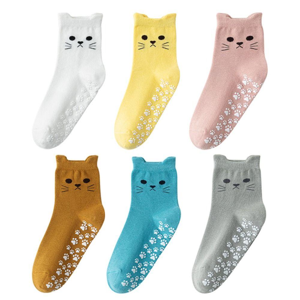 Cotton Yoga Socks Breathable Mid Tube Socks New Cat Embroidery Socks
