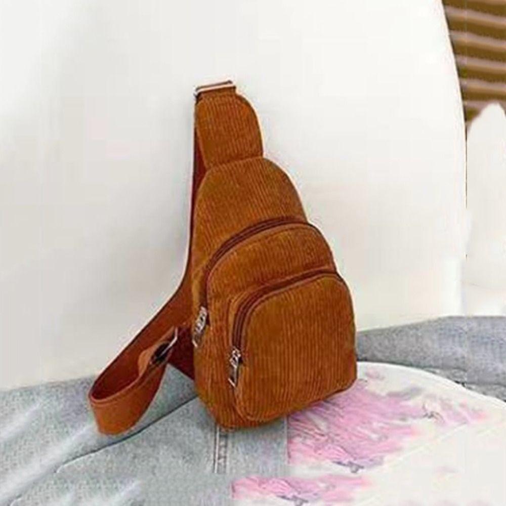 Schultasche Cord Brusttasche Einfarbig Hüfttasche Lässige Cord Umhängetasche Kinder