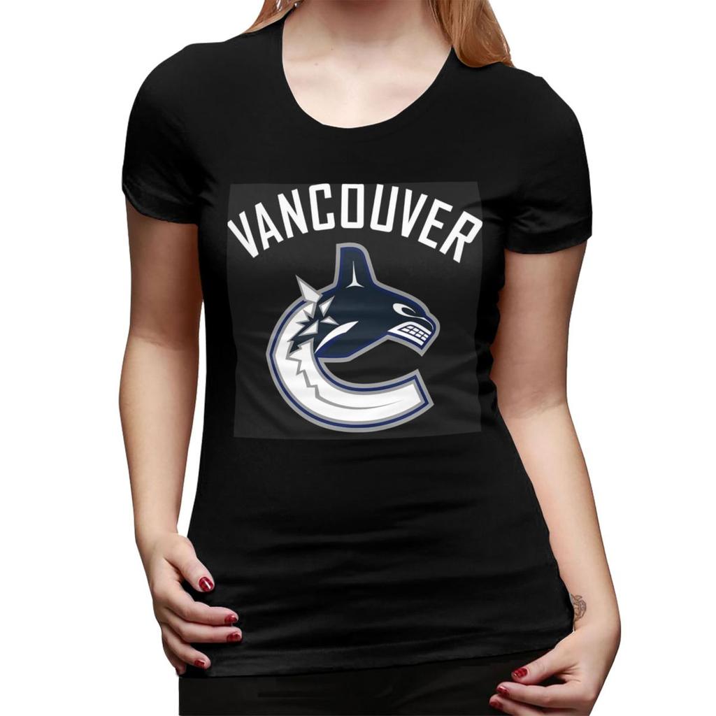 Vancouver Hockey Canucks Essential Active TShirt for Women Round Neck Streetwear T Shirts Womens Tees Short Clothes Tops