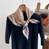 70Cm Scarf Luxury Imitation Silk Square Scarf Women‘S Double-Sided Print Neckerchief Bandanas Foulard Hairbands Shawls Wraps