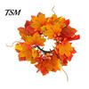 Reusable Plastic Props Halloween Floral Candle Ring, Artificial Maple Rose Wreath for Festive Atmosphere Decorations Holder, Spooky Table Centerpiece