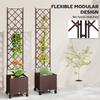 Plastic Raised Planter with Trellis, Self Watering Raised Bed for Garden with Wheels, Drainage Holes and Plugs