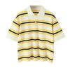 Lioness * American Girl Retro Style Polo Shirt Collar Contrast Color Stripes Short Sleeve Preppy Style Casual All-Matching Tops