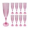 Plastic Champagne Flutes Transparent Wine Glasses Shatterproof Reusable Wine Goblets Elegant Drinkware