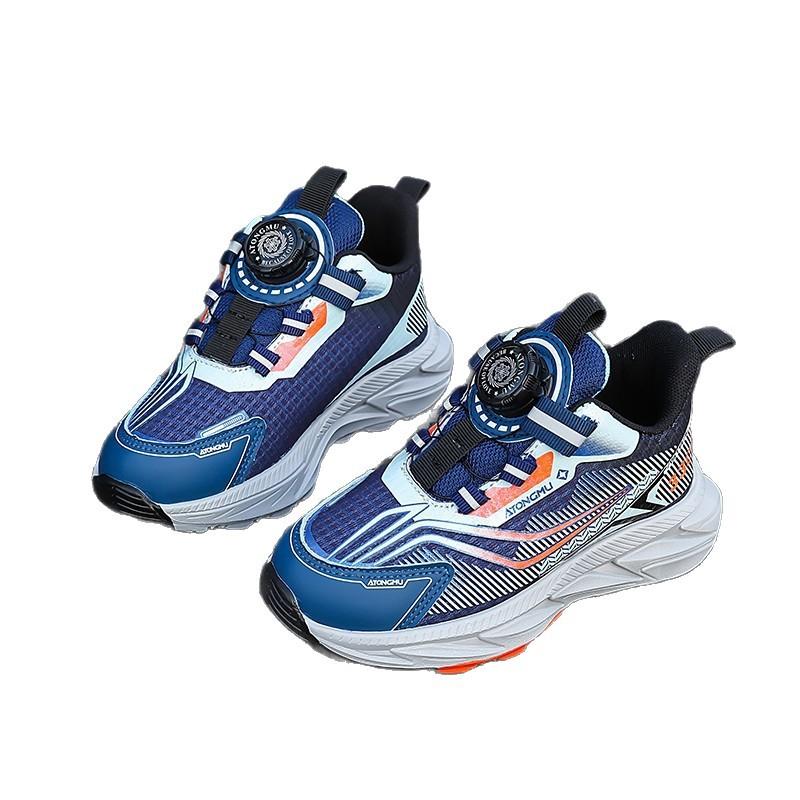Boys' sneakers 2025 spring and autumn new rotating button children's breathable running shoes girls casual dad shoes tide