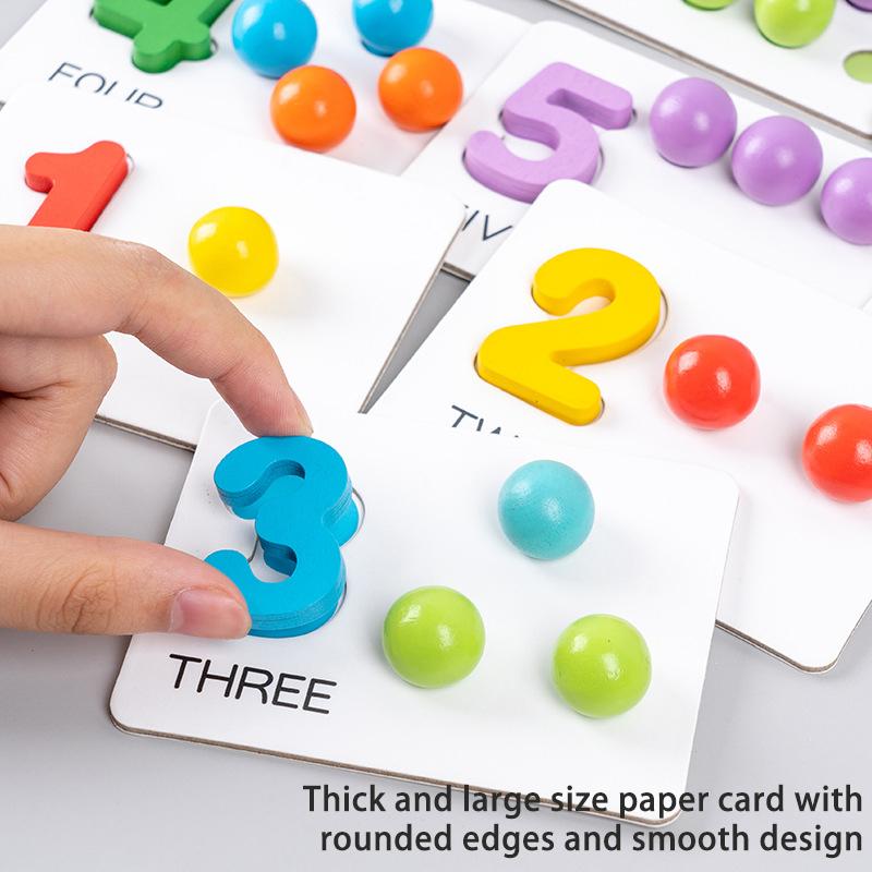 Dřevěná Montessori hračka s klipy a korálky Dětská hračka s klipem na míčky Puzzle Hračka Trénink jemné motoriky Třídění barev Párování Matematická vzdělávací hračka