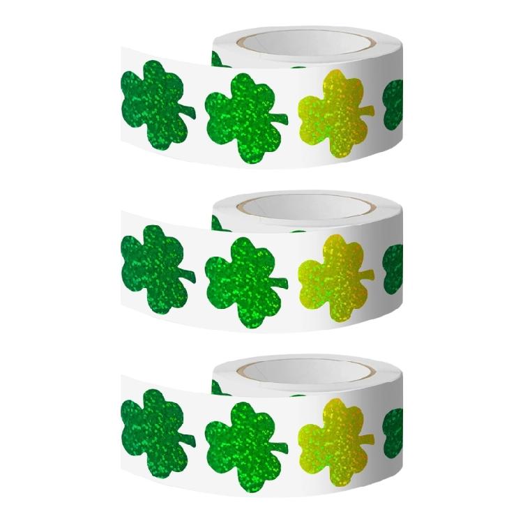 Lebendiger 4-Blatt-Kleeblatt-Siegelaufkleber 3,8 cm 500 Stück/Rolle Produktversiegelungsaufkleber Reflektierend Für Einzelhandelsverpackungen