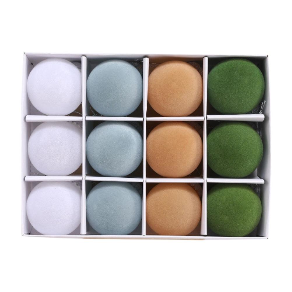 

12pcs Velvet Christmas Balls Bulk Flocked Christmas Tree Ball Ornaments Plastic Balls Xmas Tree Decorative Hanging Ornaments 6CM