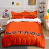 "Astros Text on Orange Background" Print Bedding Set Duvet Cover Pillowcases (1* Duvet Cover 2* Pillowcases Do Not Include Comforter)