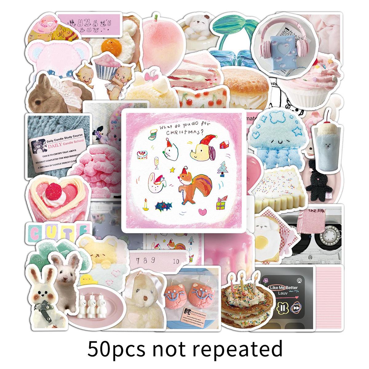 50 Artistic Realistic Cute Stickers: Salt-style for Fridge or Guitar