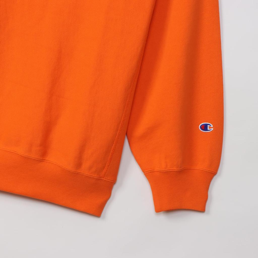 Tunic Long Sleeve Round Neck Cotton 10oz One Point Logo Reverse Tunic Casual Cork Orange [Champion] 100% Weave(R) Women's CW-Y001
