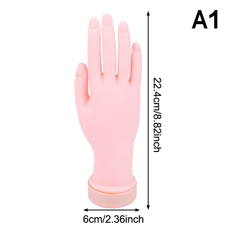 Nail Art Training Practice Hand Silicone Fake Hand Foot For Nail Art Training Display Manicure Tool