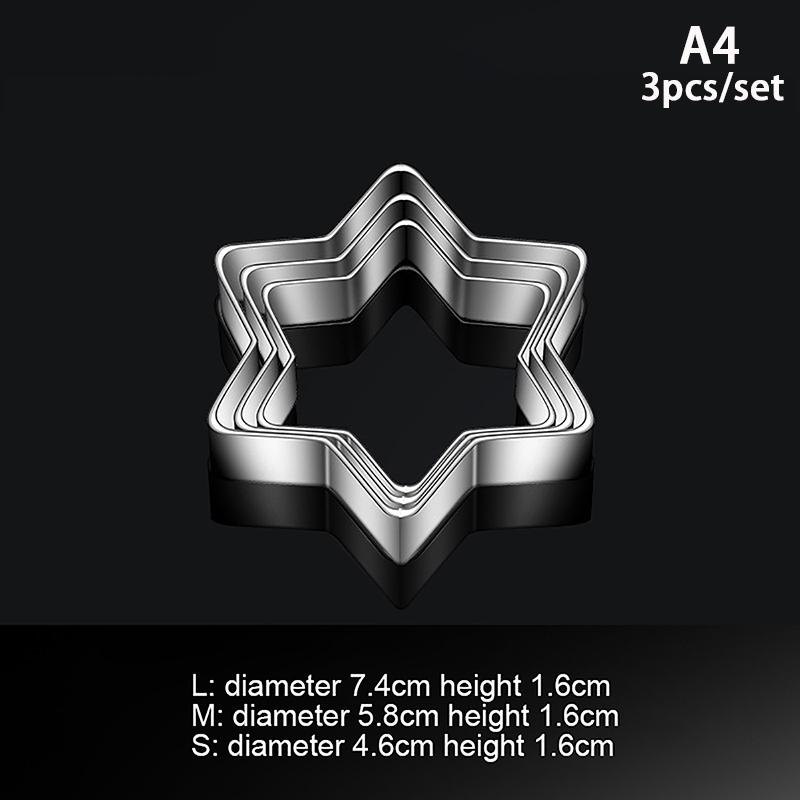 Baking Mould Baking Mould Egg Mould Stainless Steel Cookie Cutter Biscuit Diy Mold Star Heart Flower Cutter 3Pcs/Set