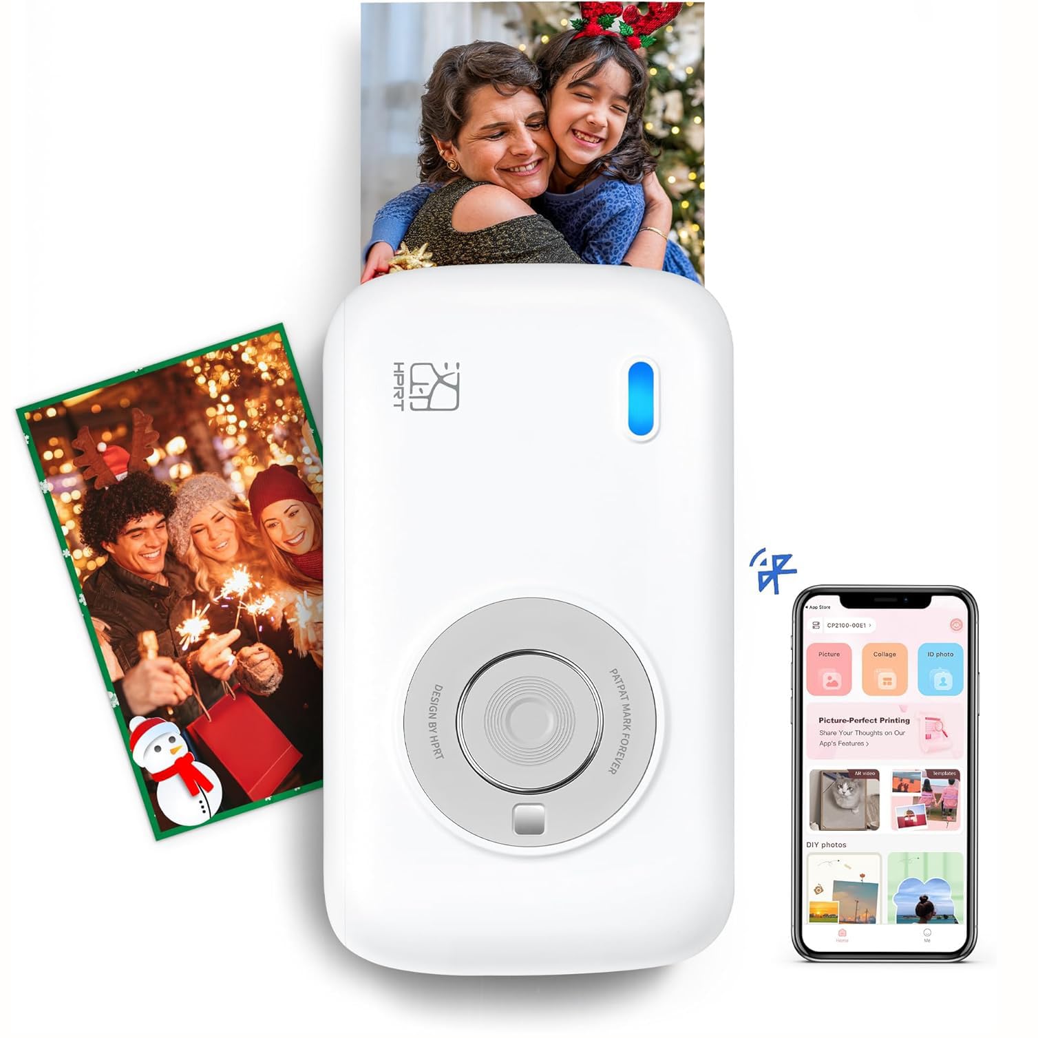 

HPRT CP2100 Фотопринтер Міні-смартфон Фотопринтер Фотопринтер Мобільний портативний миттєвий фотопринтер Милий фотоальбом Принтер для подарунків для подорожей 10 сірий колір