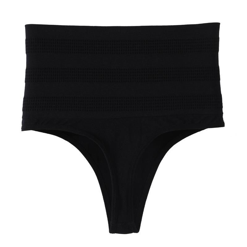 Hot Sale Women s High Waist Seamless Sexy Thong Tummy Control Breathable Female Shape Wear Comfortable Control Panties S чёрный