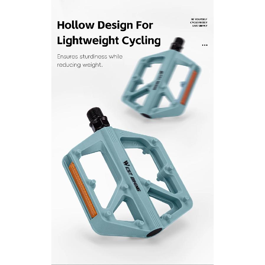 Bicycle Pedal Ultralight Nylon Bike Flat Pedal Widen Flatform Road Mountain Bike Pedals Non-slip MTB Pedals Mtb Accessories