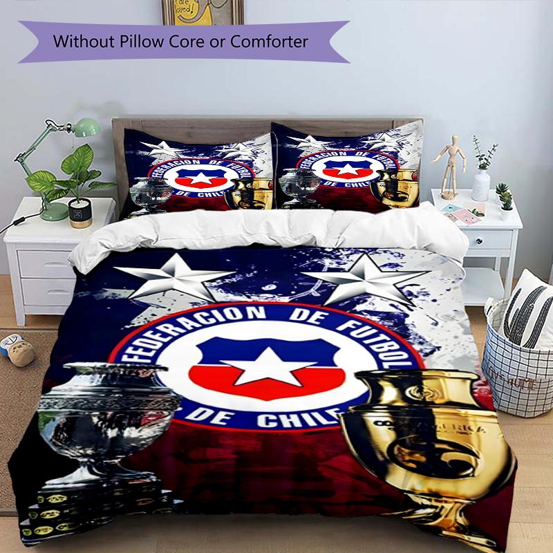 Set copripiumino 3 pezzi (1*Copripiumino + 2*Federe, Senza Nucleo),Set Biancheria da Letto con Stampa di Squadra di Calcio, Decorazione Camera da Letto, Stagione Unica, Regalo di Compleanno