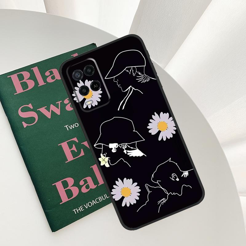 Daisy Flower Case For Oppo A58 A78 A98 A15 A16 A17 A52 A72 A76 A96 A54 A74 A94 A57 A77 A54S A57S Cover