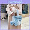 Fresh Stylish Plaid Bowknot Handheld Lunch Bag Cute Japanese Student Tote Bag