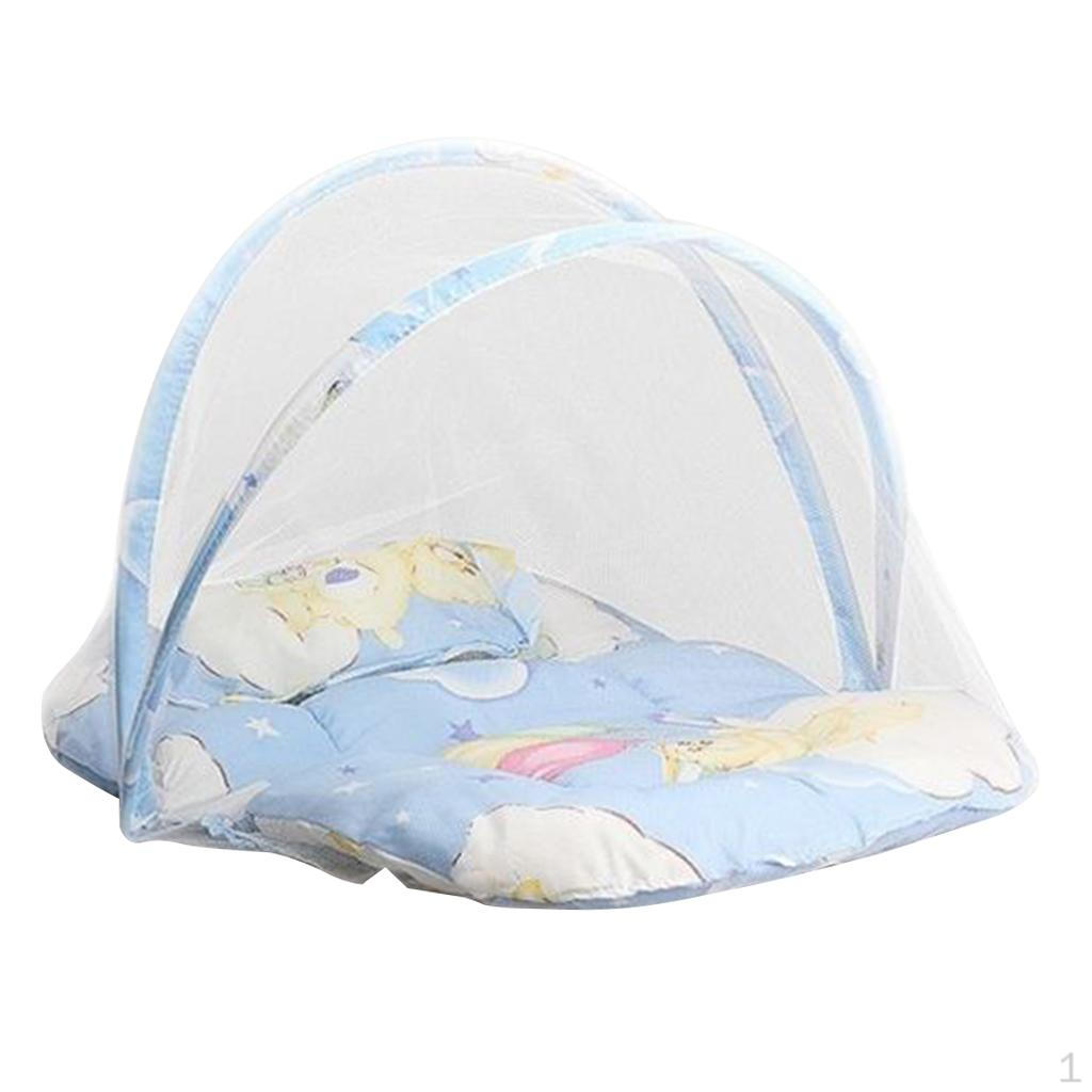 

Сітка для дітей, портативна розкладна дитяча туристична ліжко Ліжечка для новонароджених синій