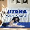 1PC Aitana Custom Name Patterned Flannel Blanket Suitable For All Seasons for Home Decor Warmth and Comfort Gifts Holiday Present