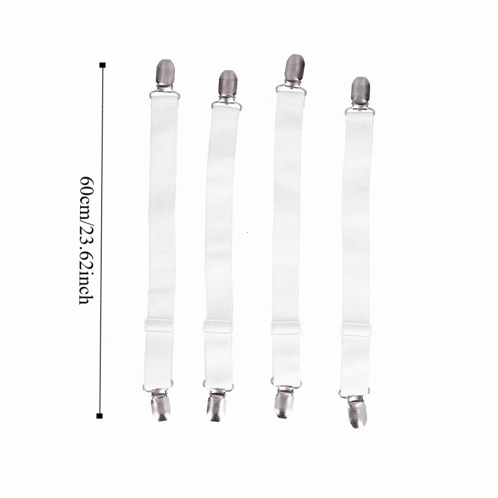 4Pcs Flexible Adjustable Bed Sheet Clips Durable Anti-slip Sofa Cushion Clips Sturdy Tablecloth Clips Home Use