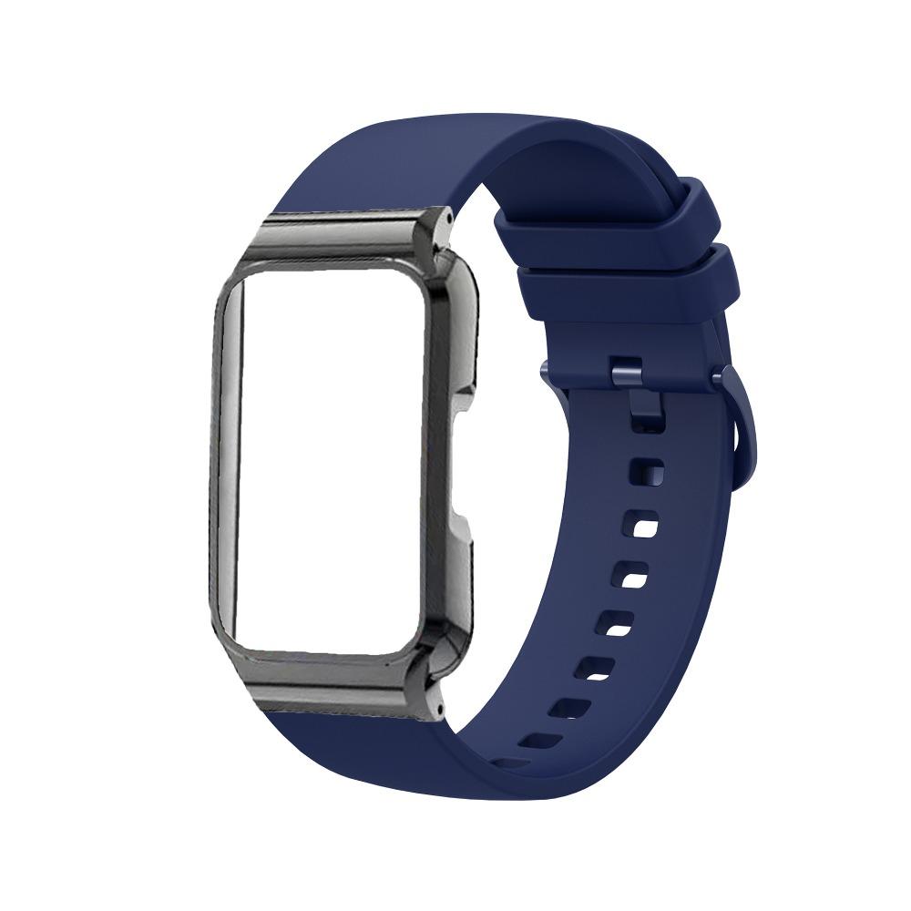 Silikonrem med metallskyddsfodral för Huawei Band 11 / Band 11 Pro Ersättningsarmband för Smartklocka
