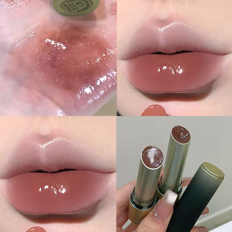 Punk Jelly Lipstick Mirror Lipgloss Chocolate Brown Moisturizing Smoky Lipsticks Non-stick Cup Not Easy To Fade Lip Tint Makeup