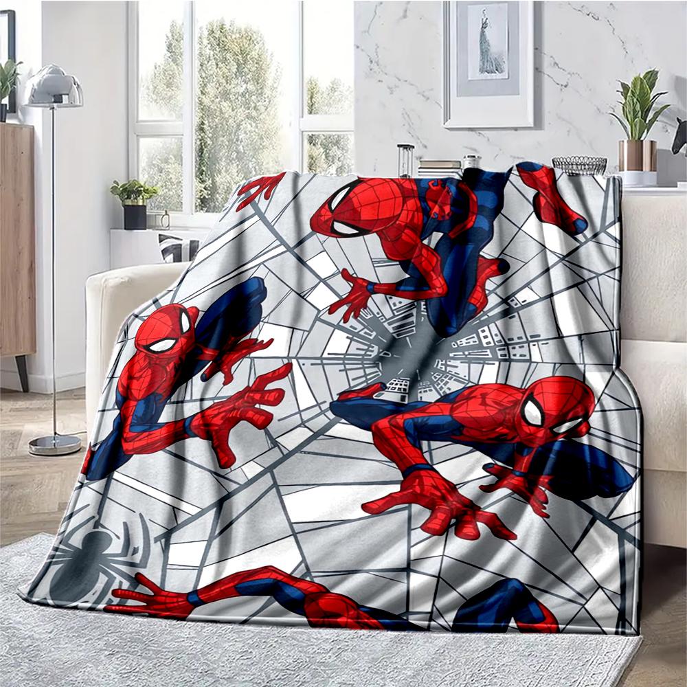 Spider Man Theme Printed Blanket - Perfect for Couch, Bed, Travel & Outdoor Use | Machine Washable, Cozy & Durable.