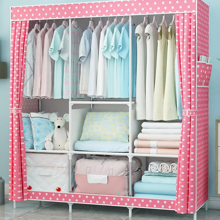 Foldable Fabric Wardrobe: Economical Storage Cabinet & Clothes Rack