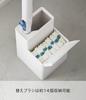 Yamazaki Tower Toilet Brush Case with Flushable Toilet W x D x 5722 Storage, Brush, White, Approx. 4.5" 4.5" 6.7" H,