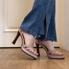 Women's Retro Peep-Toe Single-Strap Sandals: Waterproof Platform Chunky High Heels
